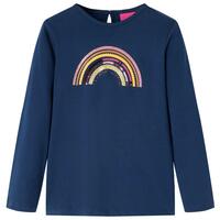 Langærmet T-shirt til børn str. 92 marineblå