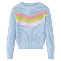 Sweater til børn str. 116 strikket blå