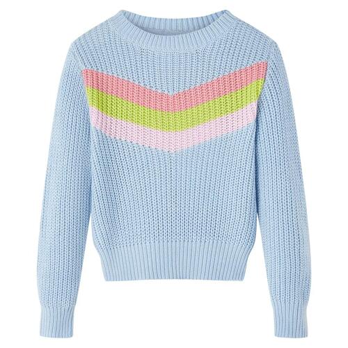 Sweater til børn str. 116 strikket blå