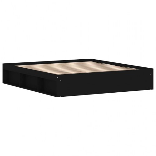 Sengeramme med opbevaring 180x200 cm - sort træ