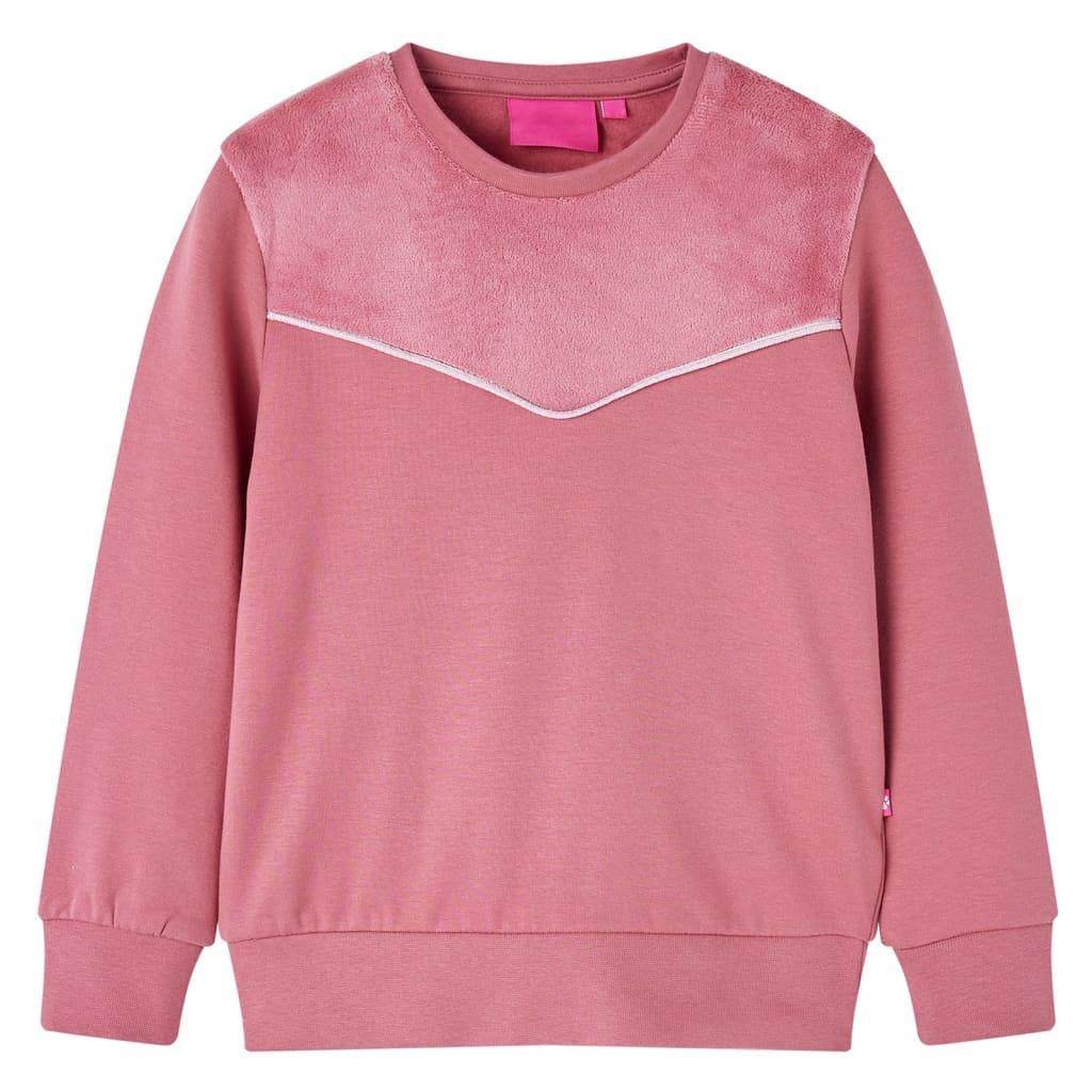 Sweatshirt til børn str. 116 patchwork velour pink