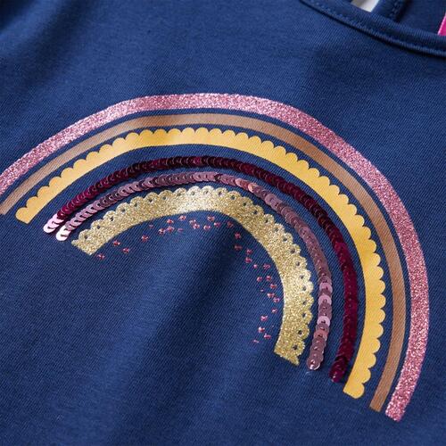 Langærmet T-shirt til børn str. 104 marineblå