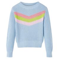 Sweater til børn str. 128 strikket blå
