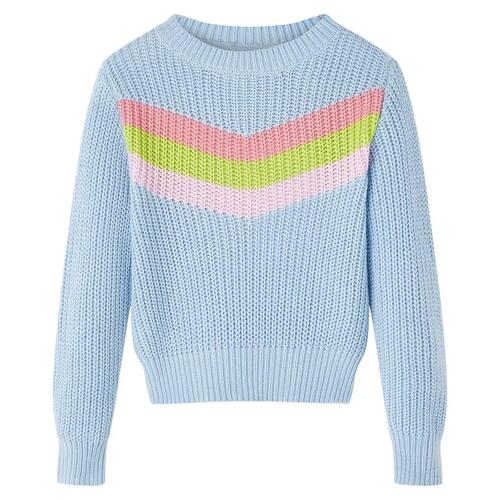 Sweater til børn str. 128 strikket blå