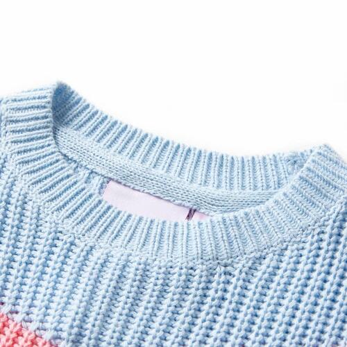 Sweater til børn str. 128 strikket blå