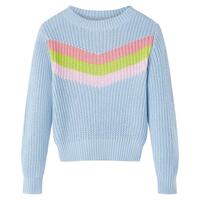 Sweater til børn str. 104 strikket blå