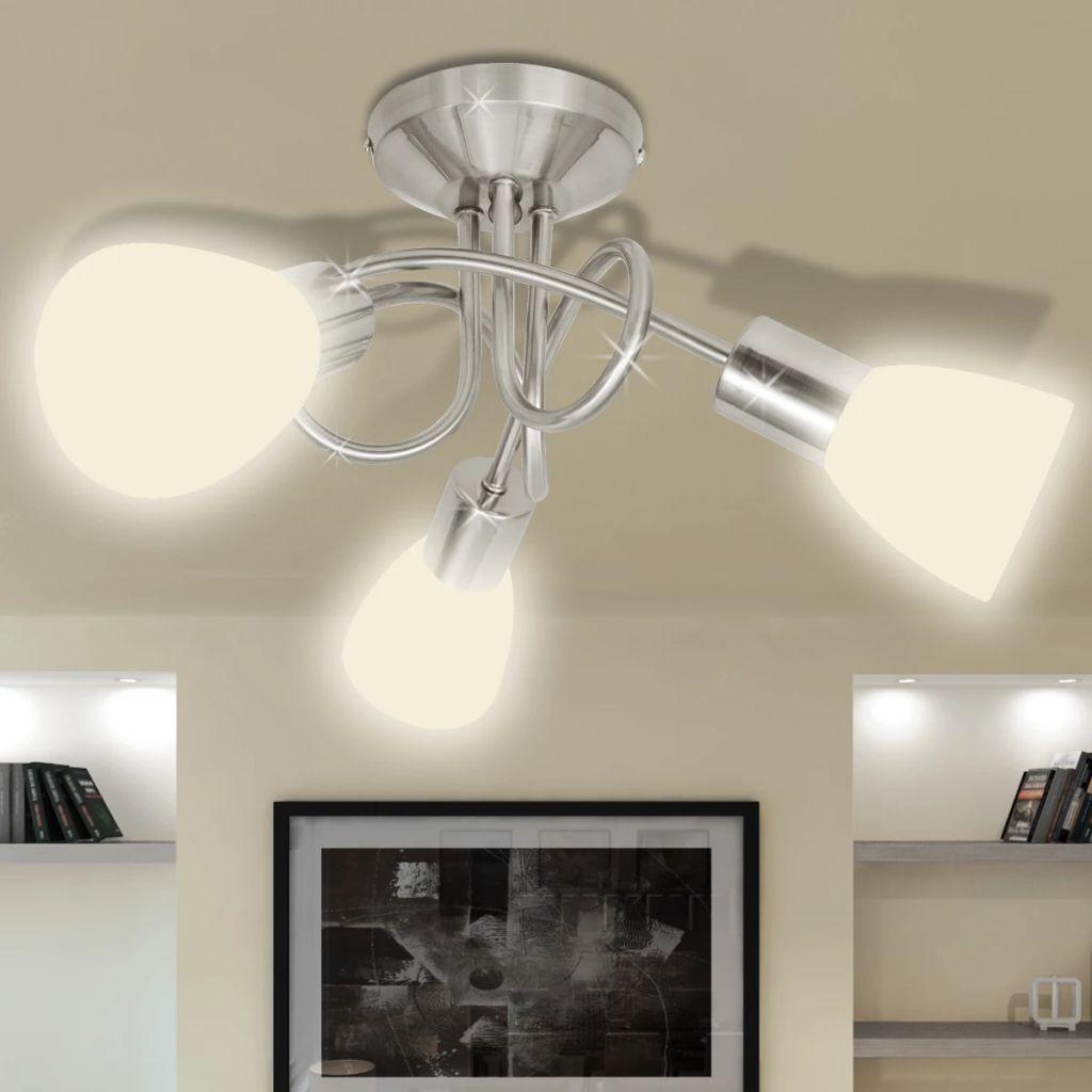 Loftslampe m. glasskærme 3 E14 pærer