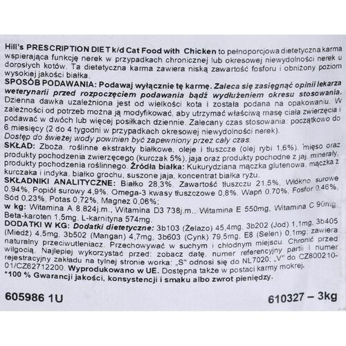 Foder Hill's PRESCRIPTION DIET Voksen Kylling 3 Kg