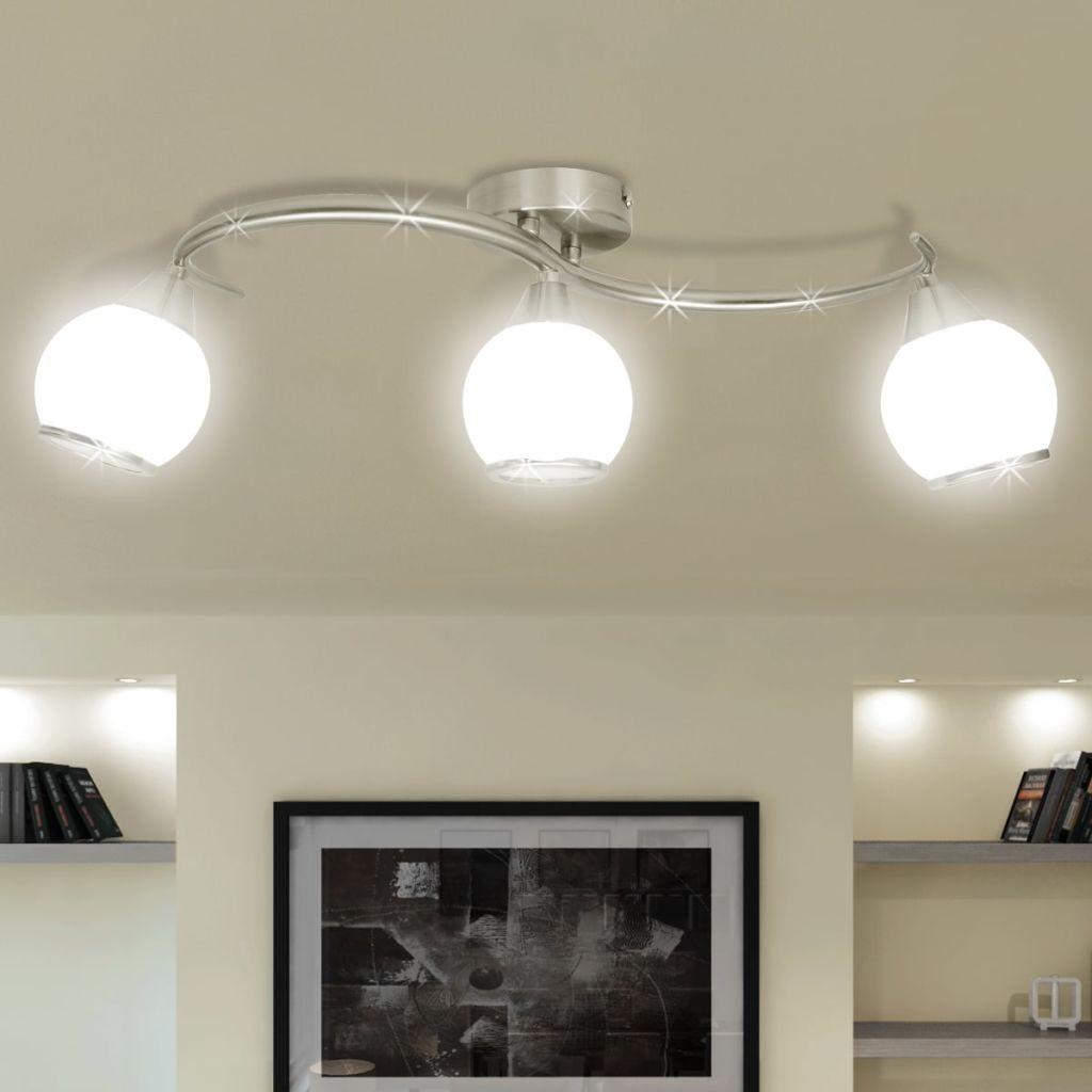 Loftslampe med glasskærme bølget 3 E14 pærer