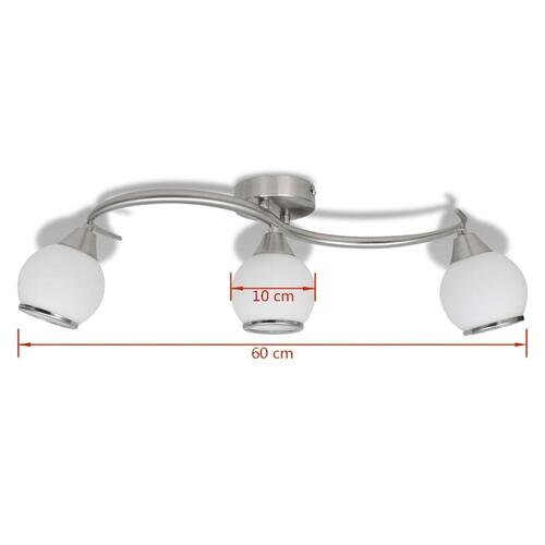 Loftslampe med glasskærme bølget 3 E14 pærer
