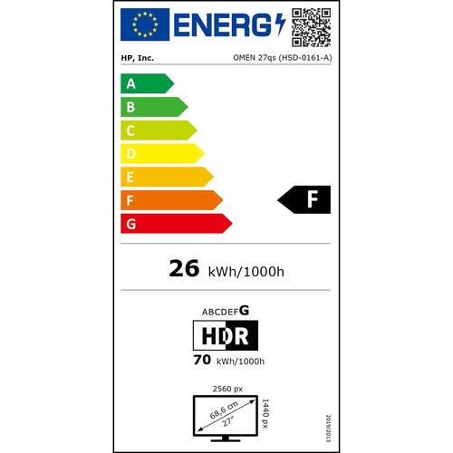 Gaming skærm HP 27qs 27" Quad HD 240 Hz
