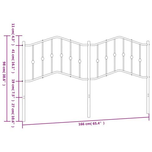 Sengegavl 160 cm metal hvid