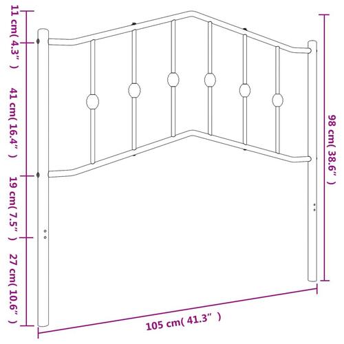 Sengegavl 100 cm metal hvid