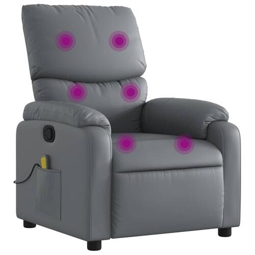 Massagestol kunstlæder grå