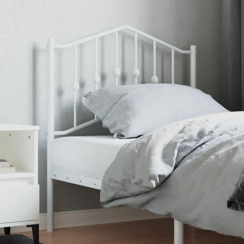 Sengegavl 80 cm metal hvid