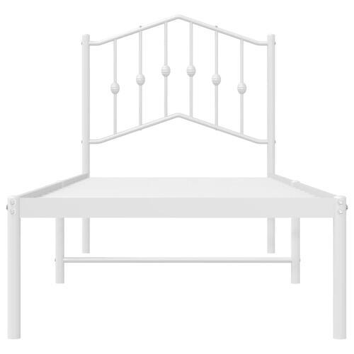 Sengeramme med sengegavl 90x200 cm metal hvid