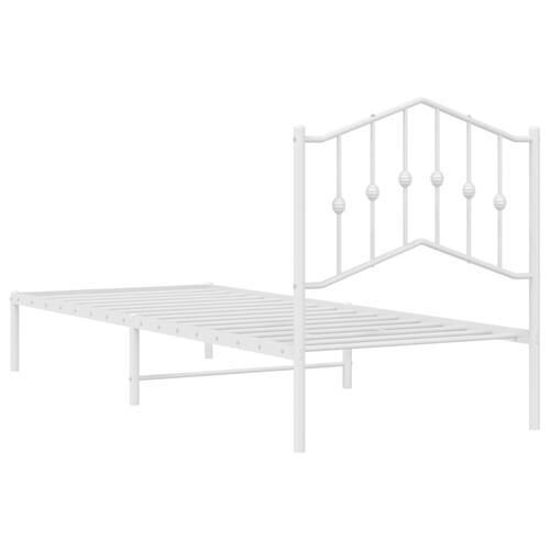 Sengeramme med sengegavl 90x200 cm metal hvid