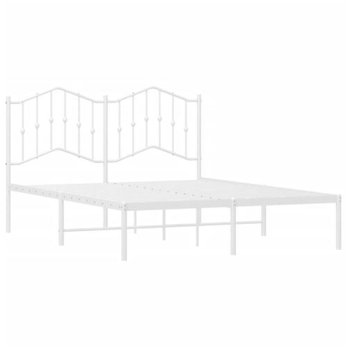 Sengeramme med sengegavl 140x190 cm metal hvid