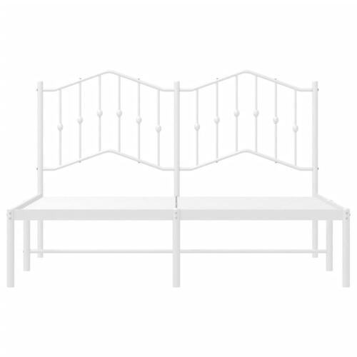 Sengeramme med sengegavl 140x190 cm metal hvid
