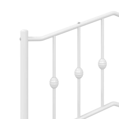 Sengeramme med sengegavl og fodgærde 75x190 cm metal hvid