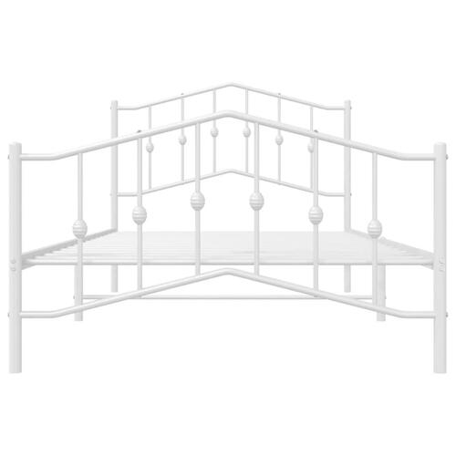 Sengeramme med sengegavl og fodgærde 107x203 cm metal hvid