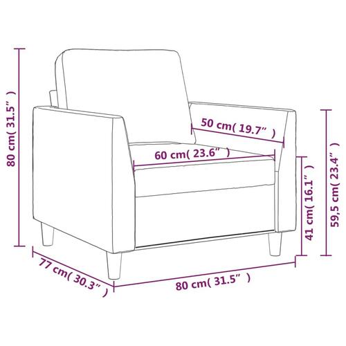 Lænestol 60 cm kunstlæder grå