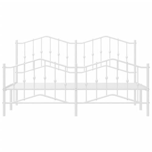Sengeramme med sengegavl og fodgærde 160x200 cm metal hvid