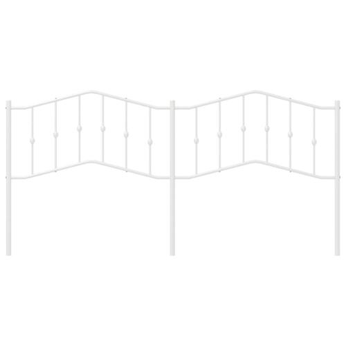 Sengegavl 193 cm metal hvid