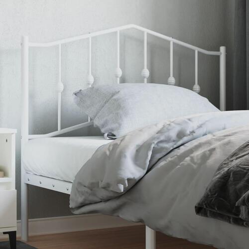 Sengegavl 107 cm metal hvid