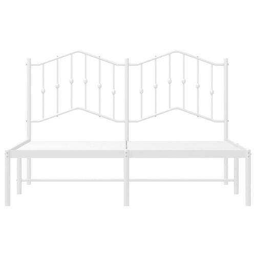 Sengeramme med sengegavl 135x190 cm metal hvid