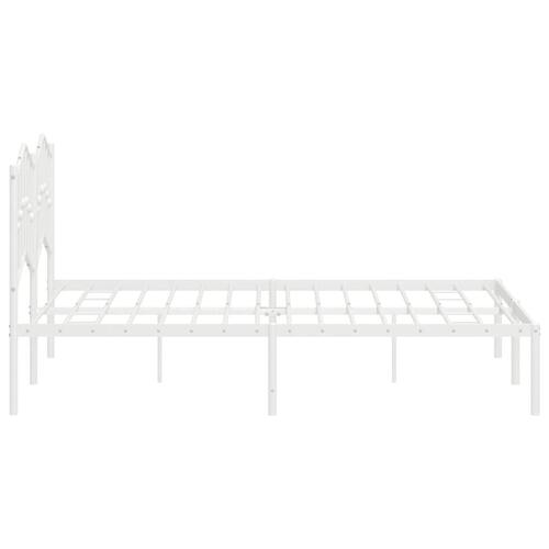 Sengeramme med sengegavl 135x190 cm metal hvid