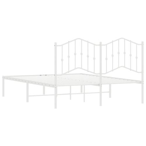 Sengeramme med sengegavl 135x190 cm metal hvid