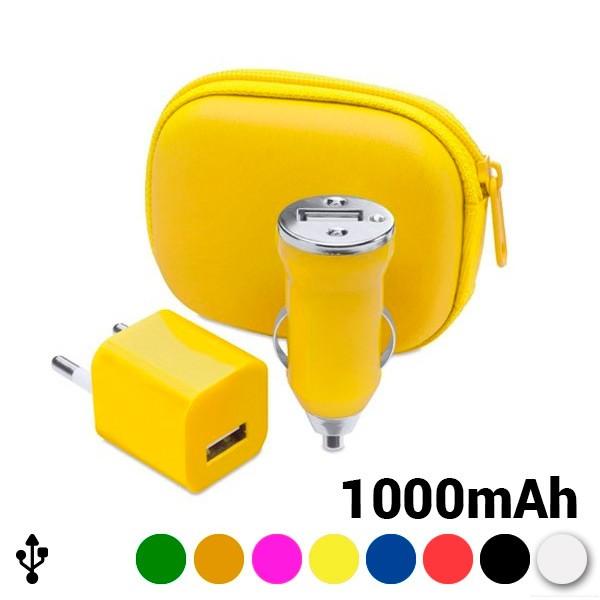 Sæt med Opladere 144331 (2 stk) 1000 mAh Gul