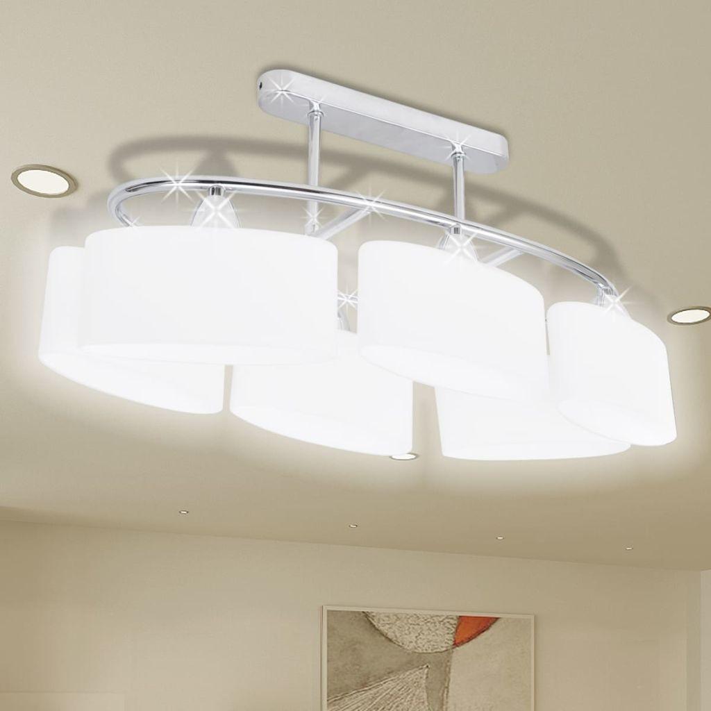 Loftslampe ellipseformede glasskærme 6 E14-pærer
