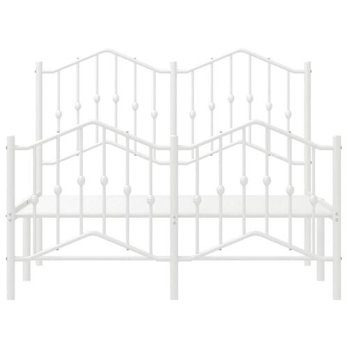 Sengeramme med sengegavl og fodgærde 120x200 cm metal hvid