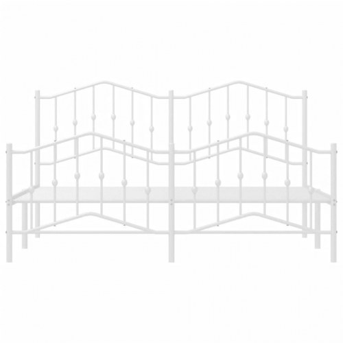 Sengeramme med sengegavl og fodgærde 183×213 cm - metal, hvid