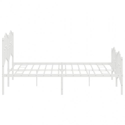 Sengeramme med sengegavl og fodgærde 183×213 cm - metal, hvid