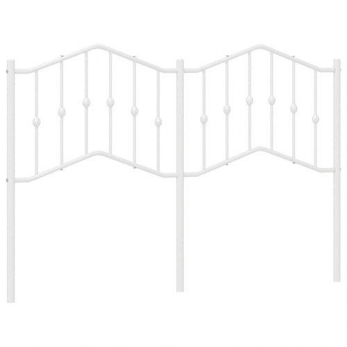 Sengegavl i metal 150 cm - hvid, klassisk design