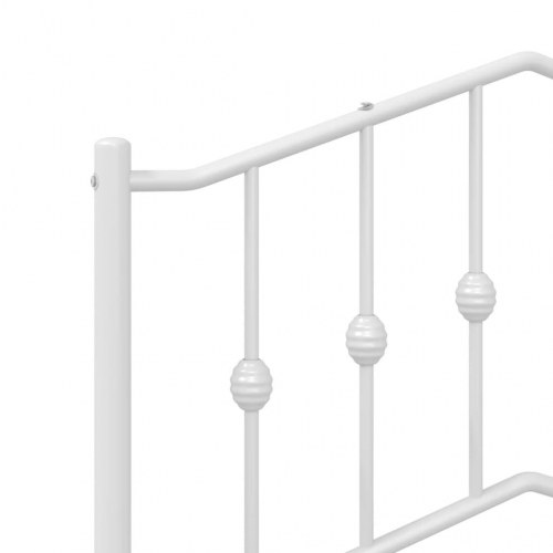 Sengegavl i metal 150 cm - hvid, klassisk design