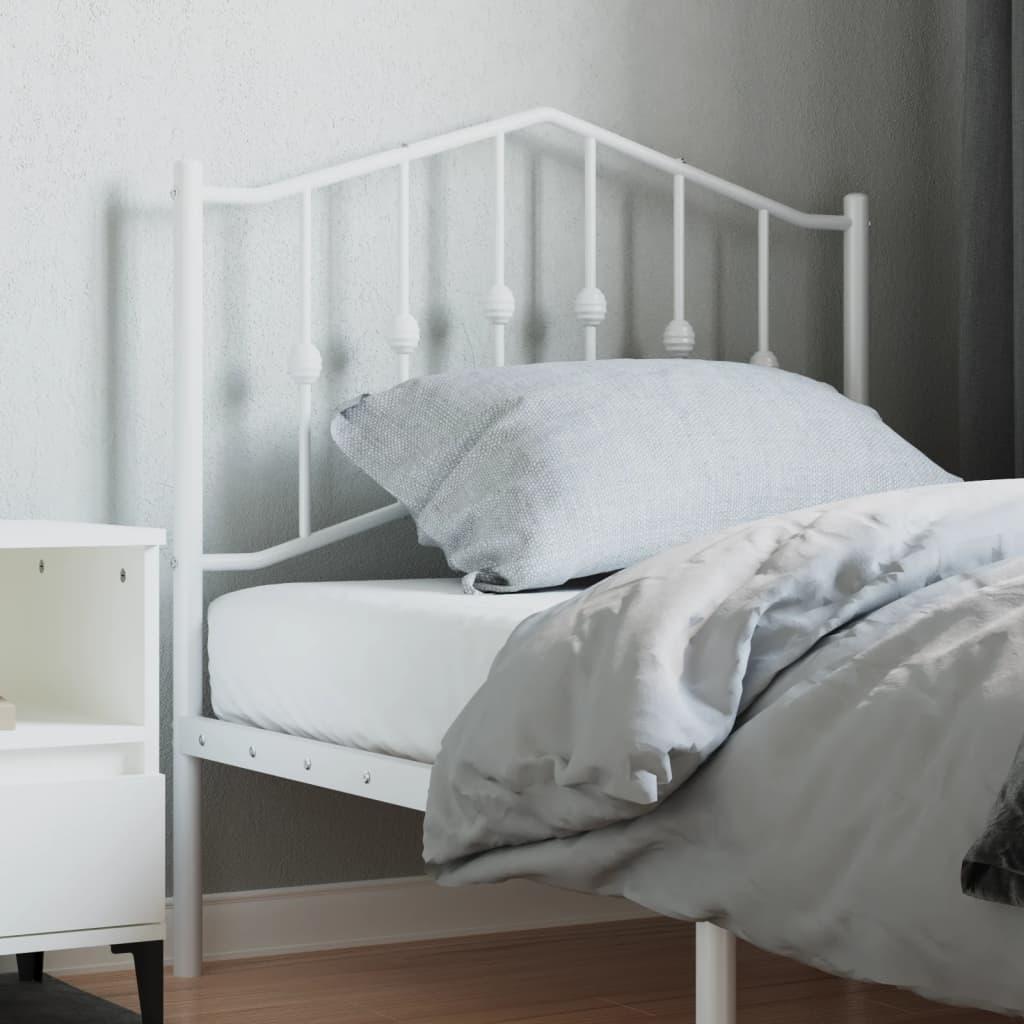 Sengegavl 90 cm metal hvid