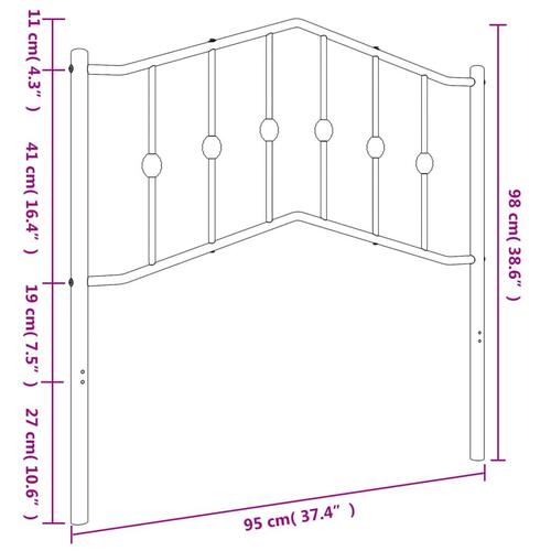 Sengegavl 90 cm metal hvid