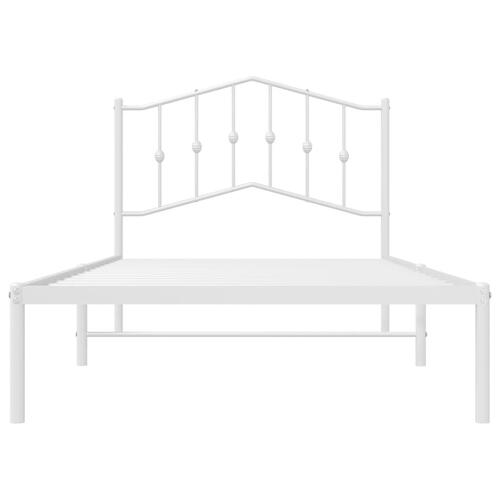 Sengeramme med sengegavl 100x190 cm metal hvid