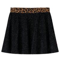 Nederdel til børn str. 92 leopardmønster sort