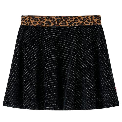Nederdel til børn str. 92 leopardmønster sort