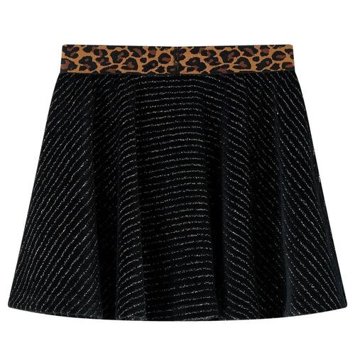 Nederdel til børn str. 92 leopardmønster sort