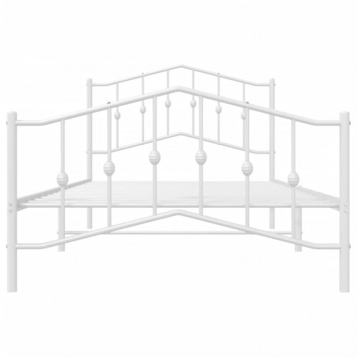 Sengeramme med sengegavl og fodgærde 100×200 cm - metal, hvid