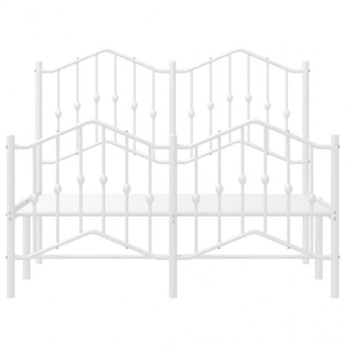Sengeramme med gavl og fodgærde 120×190 cm - metal, hvid