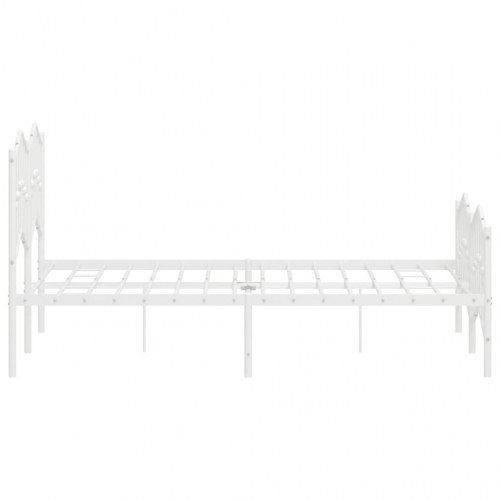 Sengeramme med gavl og fodgærde 120×190 cm - metal, hvid