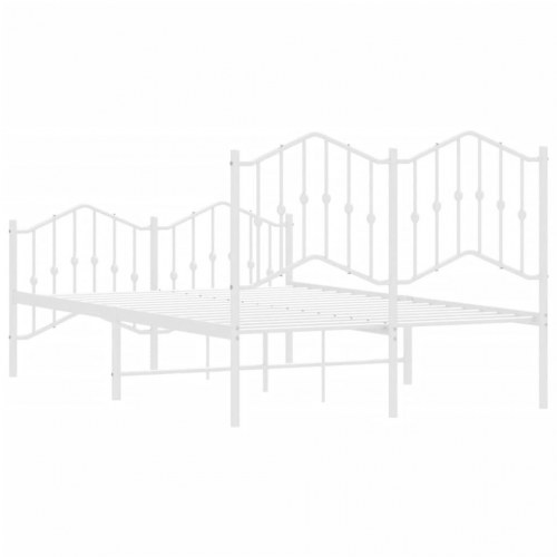 Sengeramme med gavl og fodgærde 120×190 cm - metal, hvid