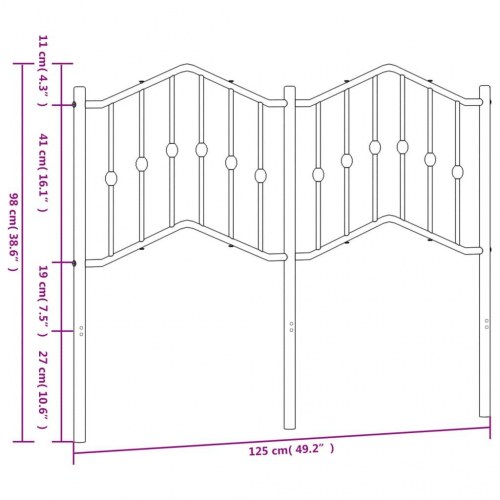 Sengegavl 120 cm i metal - hvid, udskiftningsgavl